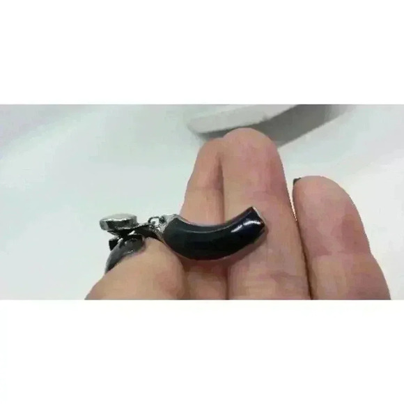 Vintage Necklace Clip Earrings Silver Onyx & Mother Of Pearl Hong Kong 1950s - Picture 9 of 15